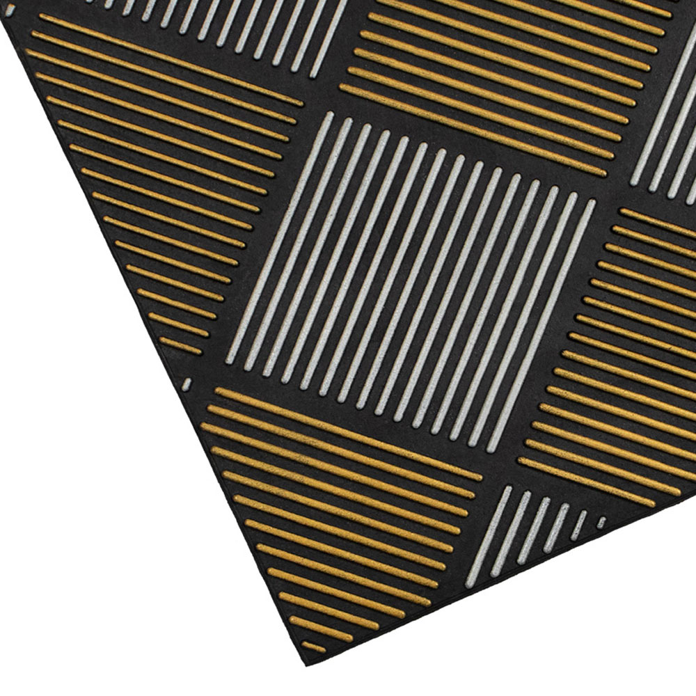 JVL Platina Silver Gold Rubber Doormat 40 x 70cm Image 3