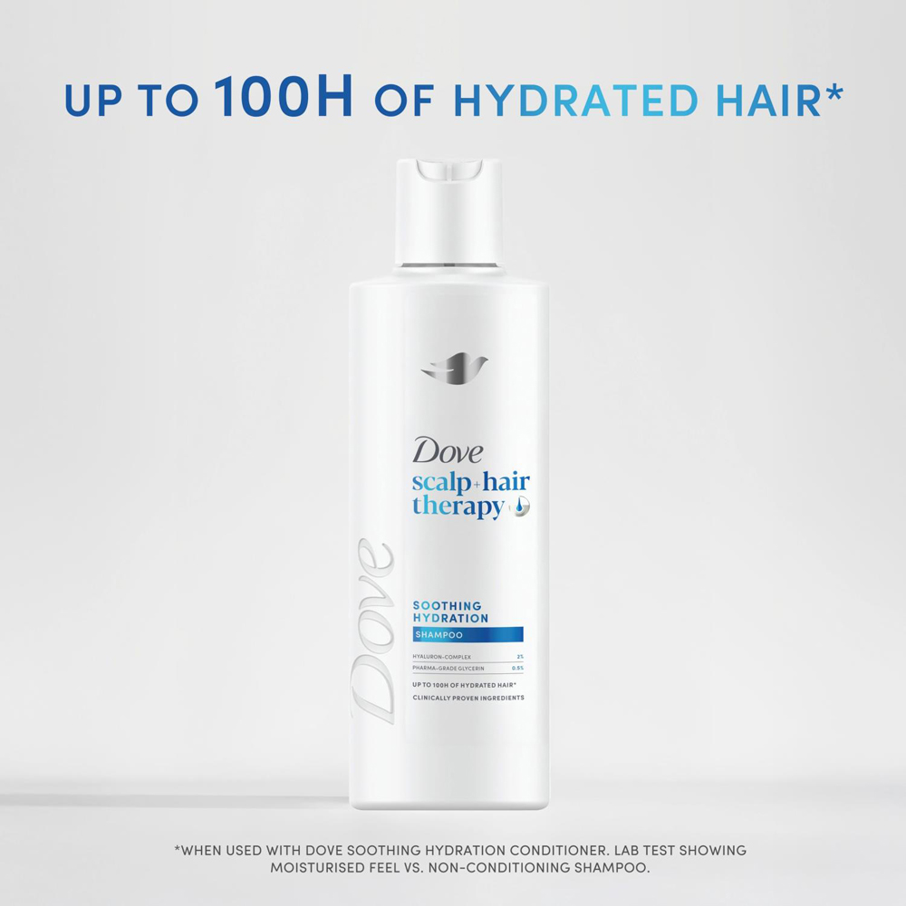 Dove Scalp+Hair Therapy Soothing Hydration Hyaluronic Acid Shampoo 250ml 6 Pack Image 4