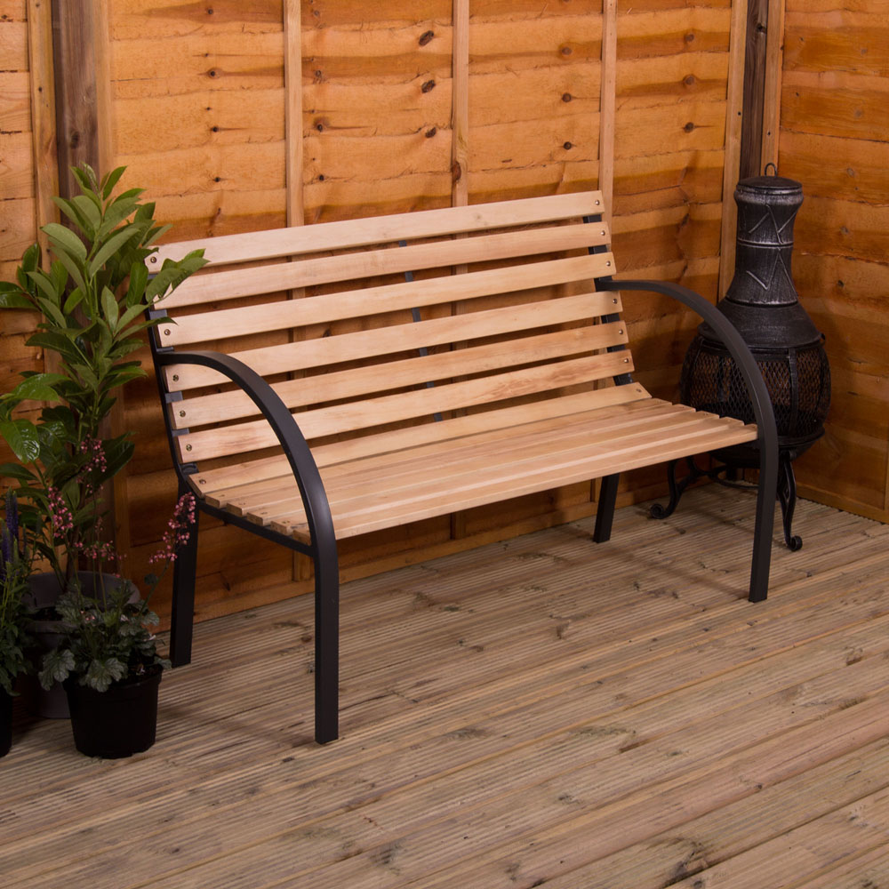 Garden Vida Slatted Garden Bench Image 1