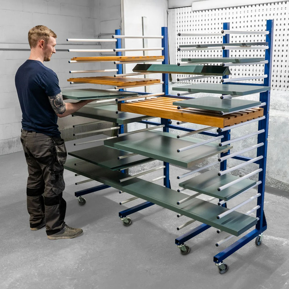 Monstershop Combi Spray Blue Drying Rack Trolley 3 Pack with 2 Connector Image 2