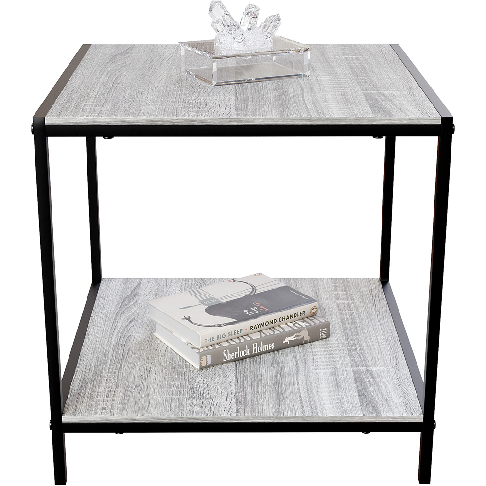 Vida Designs Brooklyn Grey Metal Frame End Table Image 7