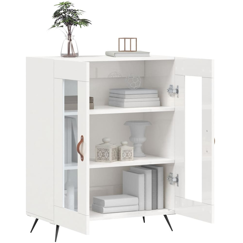 vidaXL 2 Door High Gloss White Sideboard Image 4