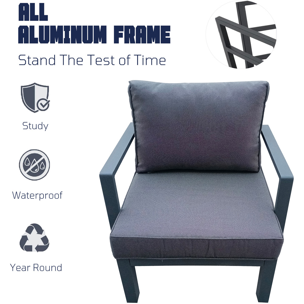 Furniture One 9 Seater Aluminium Garden Dining Rising Table Set Image 7