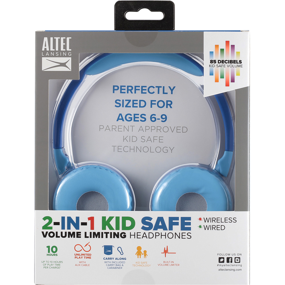 AVF Altec Lansing 2 in 1 Kids Hero Blue Wireless Headphones Image 4