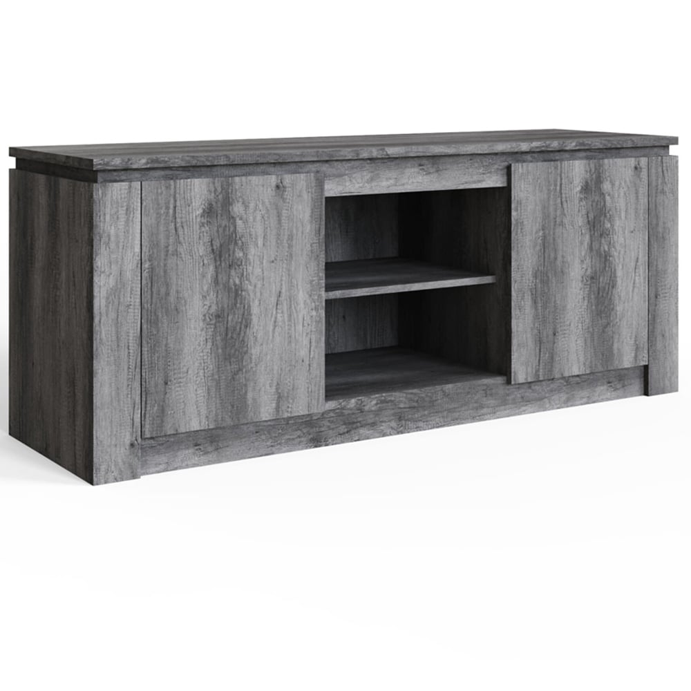 GFW Canyon 2 Door 2 Open Shelf Charcoal Grey Wide TV Unit Image 2
