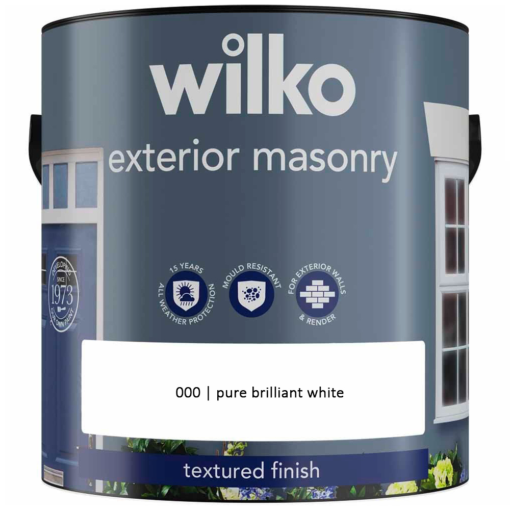 Wilko Pure Brilliant White Textured Masonry Paint 2.5L Image 2
