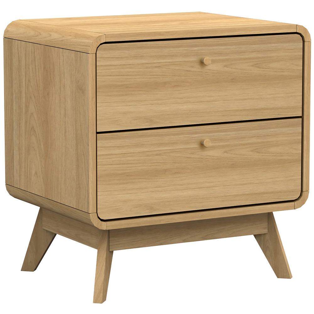 Loft24 Cassie 2 Drawer Oak Nightstand Image 2