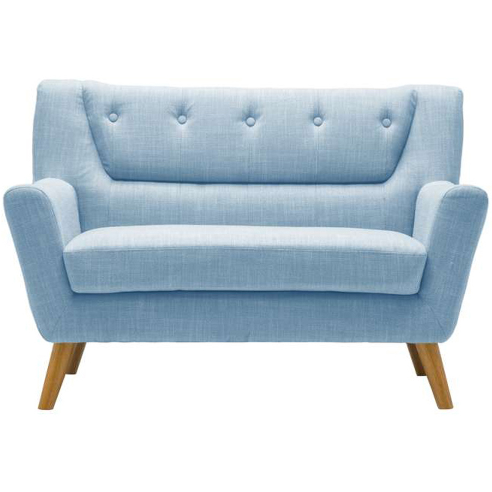 Lambeth 2 Seater Medium Duck Egg Blue Fabric Sofa Image 3