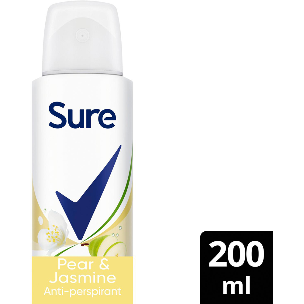 Sure Women 48H Protection Anti-Perspirant Pear and Jasmine Deodorant Spray 200ml 12 Pack Image 3