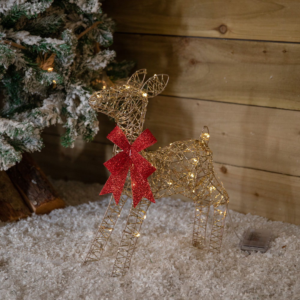 Samuel Alexander Gold Twist LED Light Up Baby Reindeer Christmas Decoration 38cm Image 3