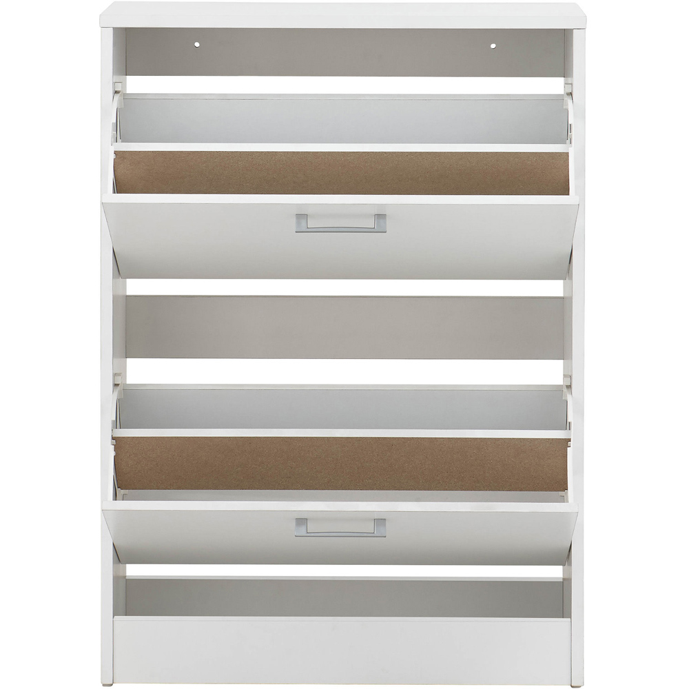 GFW Stirling 2 Tier White Shoe Cabinet Image 3