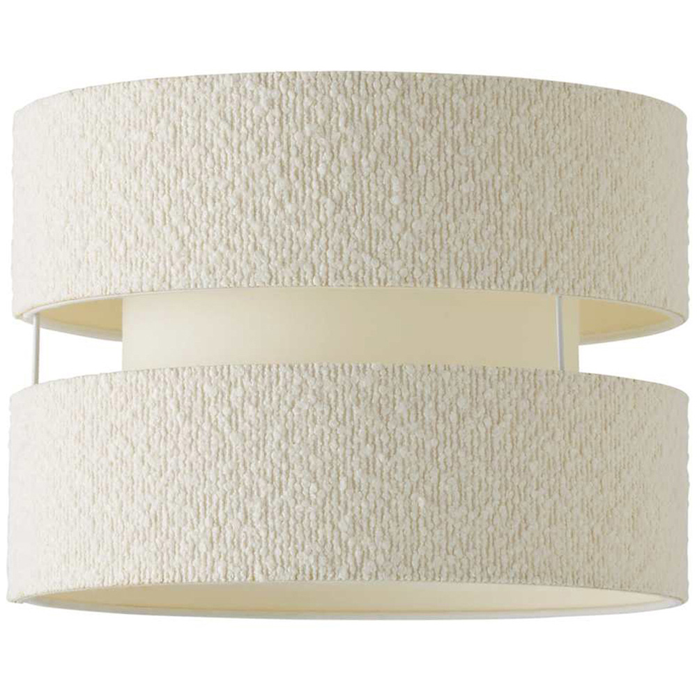 ValueLights Sophia Cream Boucle Tiered Easy Fit Ceiling Pendant Lamp Shade Image 1