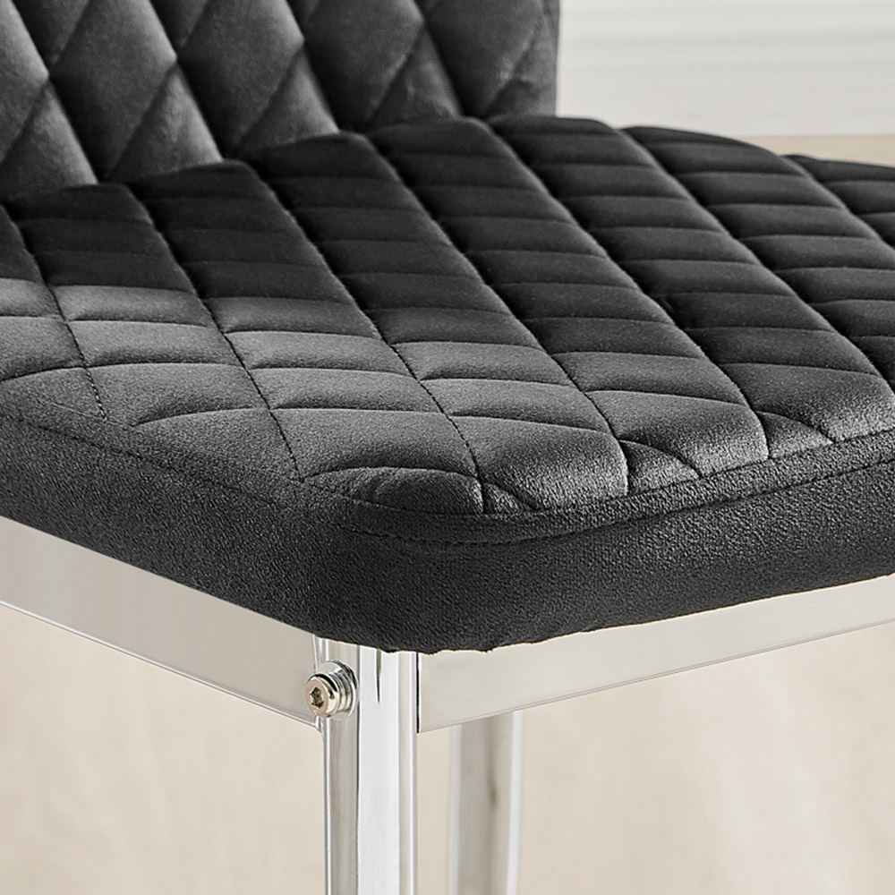 Furniturebox Copeland Valera Marble Effect 4 Seater Dining Set White Black and Chrome Image 9