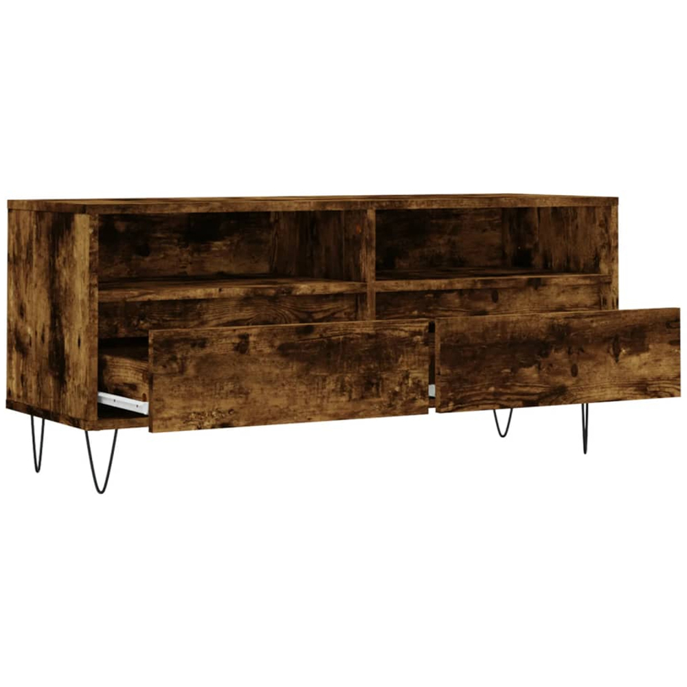 vidaXL 2 Drawer 2 Shelf Smoked Oak TV Cabinet Image 6