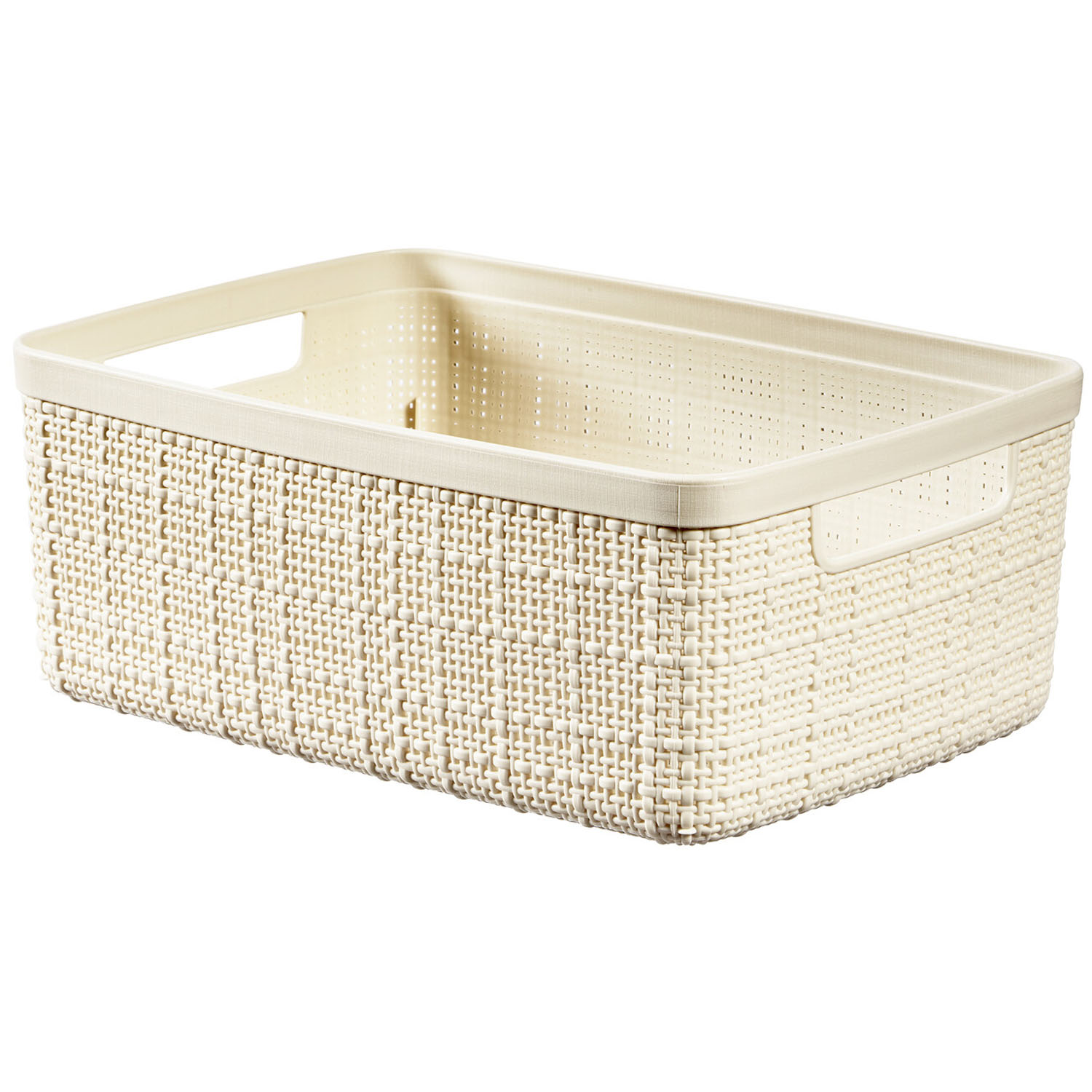 Curver 180g 4.5L Off White Jute Design Storage Basket Image 1