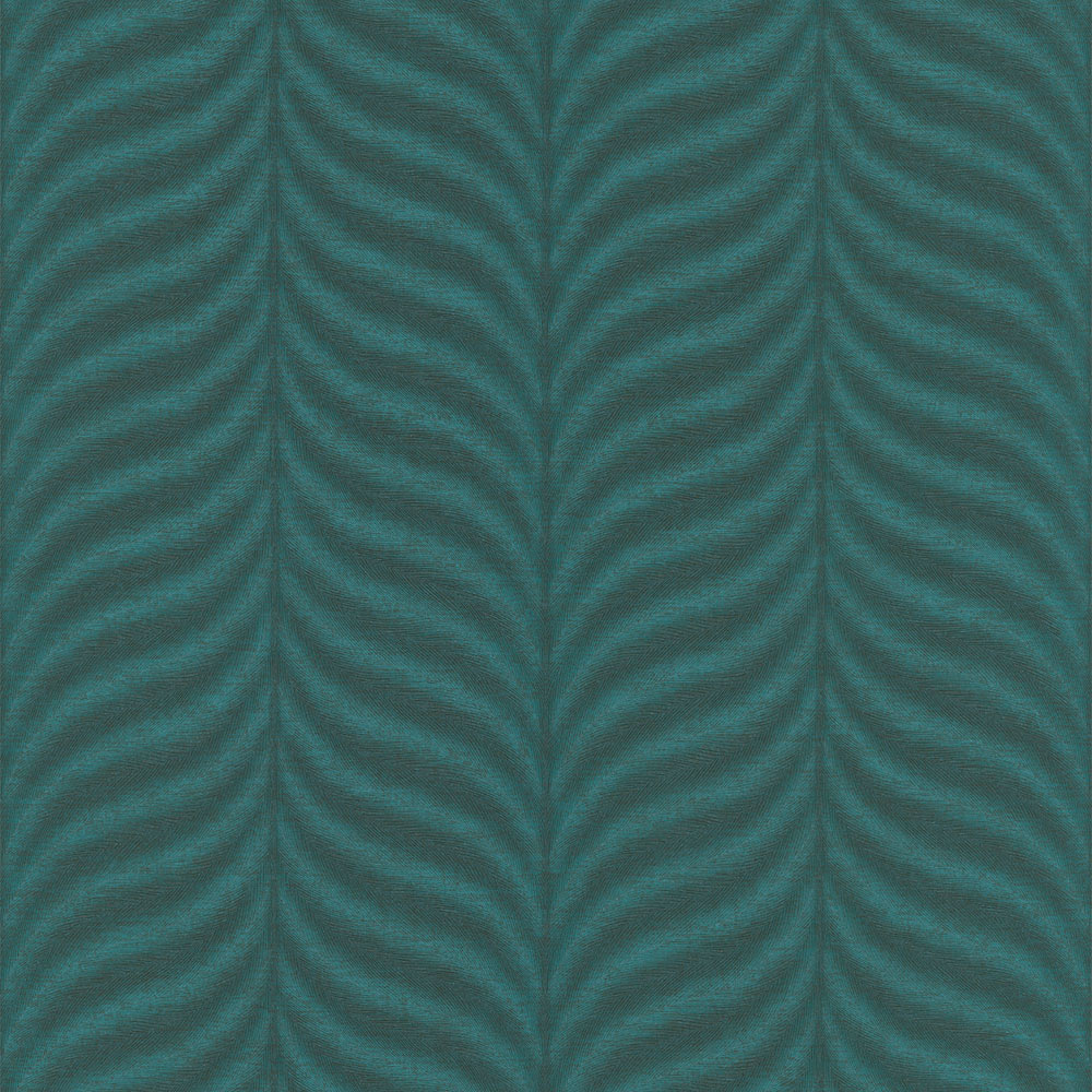 Grandeco Boutique Collection Organic Feather Teal Embossed Wallpaper Image 1