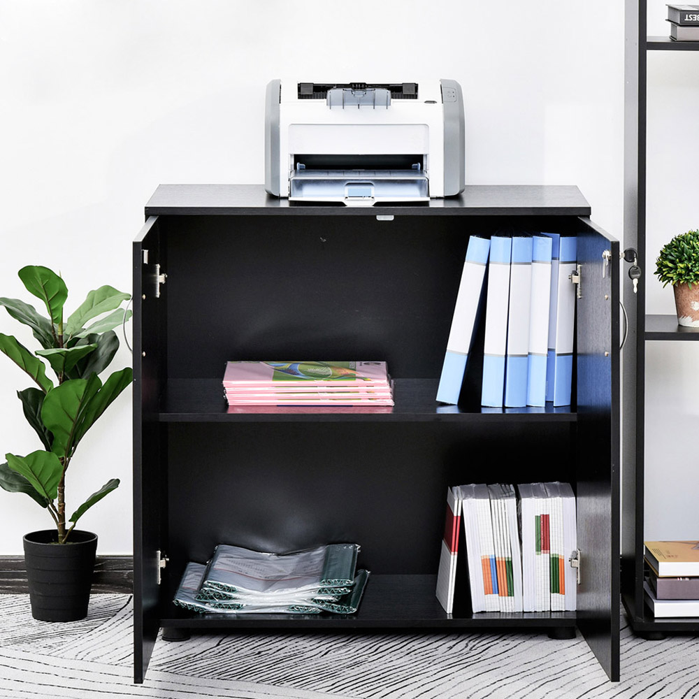 Vinsetto Black 2-Tier Lock File Cabinet Image 3