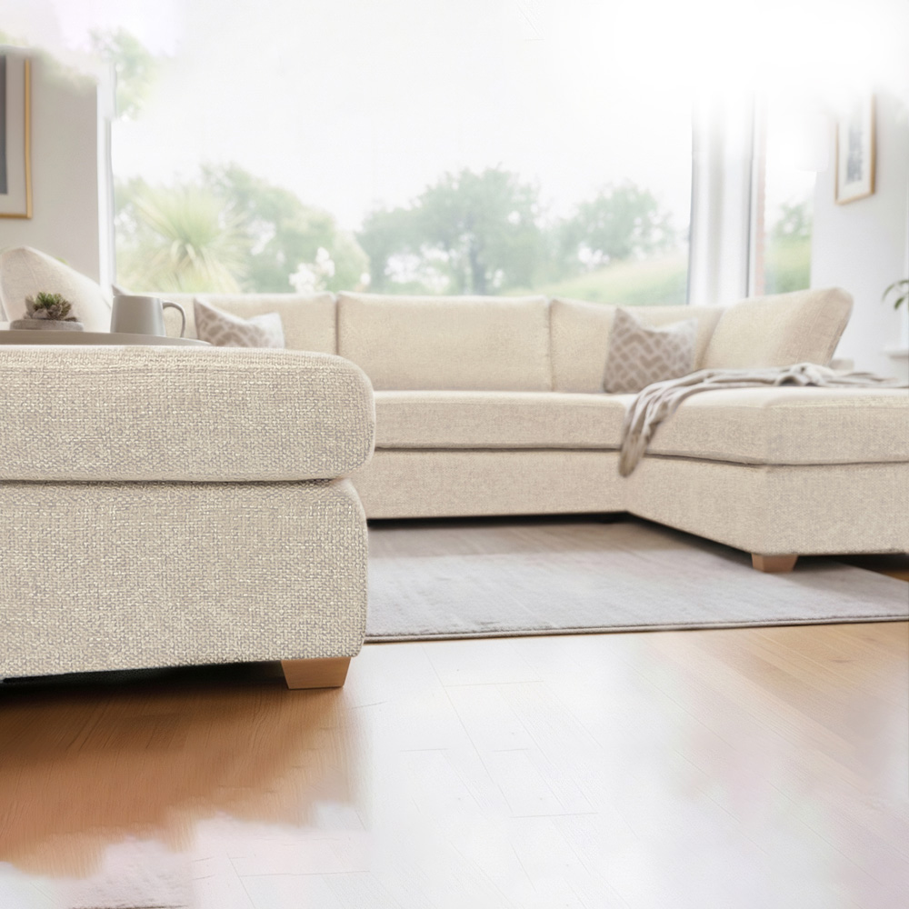 Carina Enzo 5 Seater Cream U-Shape Sofa Image 3