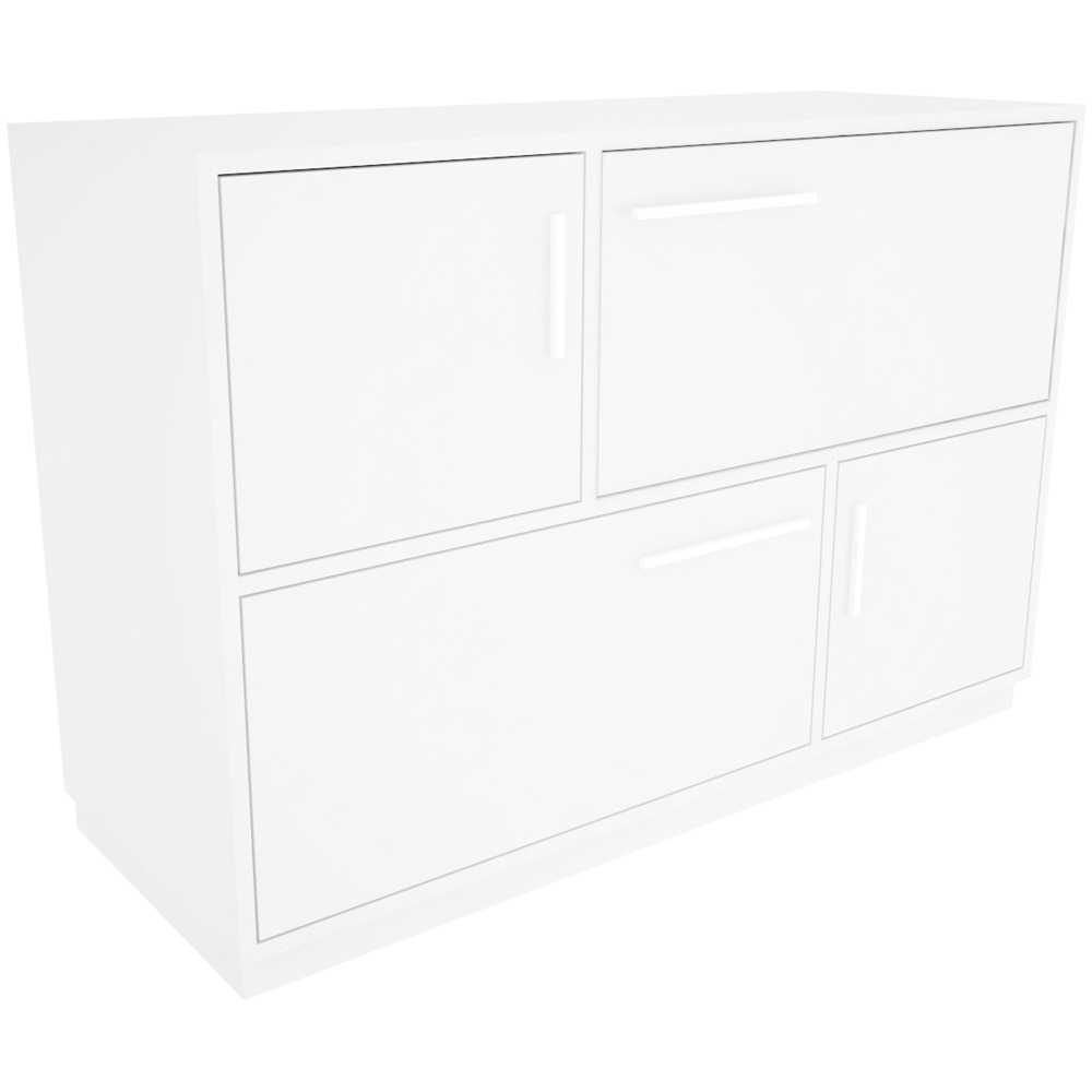 Decorotika Mares 4 Door White Sideboard Cabinet Image 2