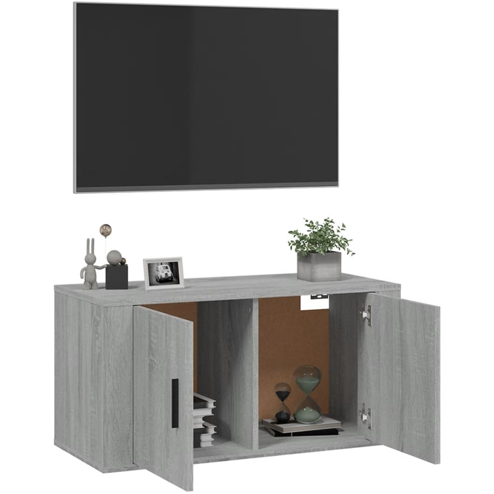 vidaXL 2 Door Grey Sonoma Wall Mounted TV Cabinet Image 5
