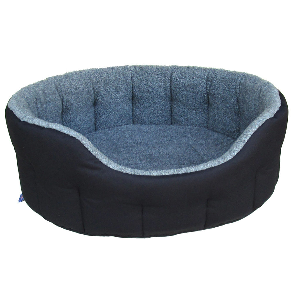 P&L Large Black Premium Bolster Dog Bed Image 1