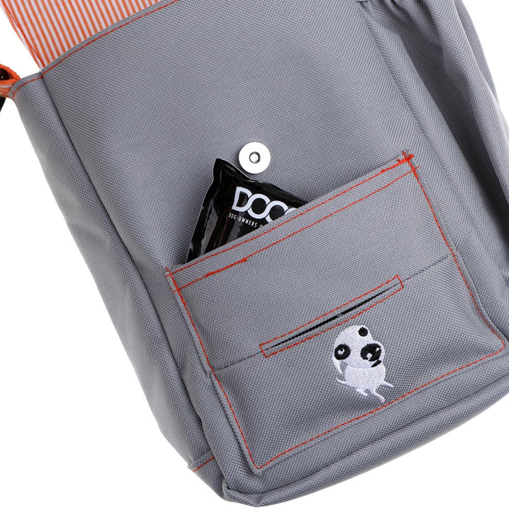 DOOG Grey Shoulder Bag with Striped Strap Image 4