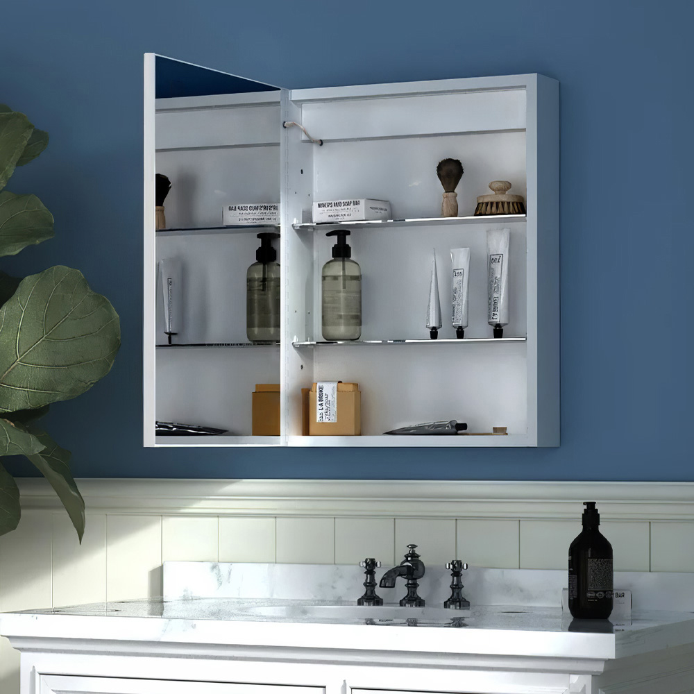 Living and Home 2 Door 4 LED Side Bar Mirror Bathroom Cabinet Image 4