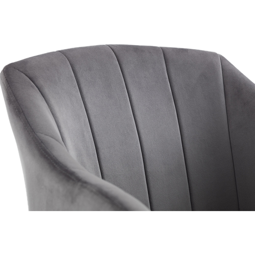 Julian Bowen Hobart Set of 2 Grey Scalloped Dining Chair Image 5