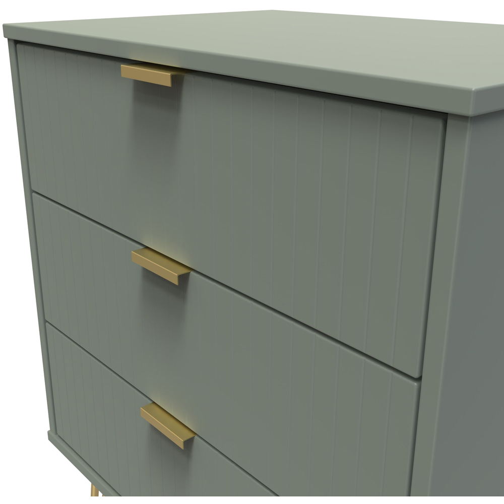 Crowndale 3 Drawer Reed Green Chest of Drawers Ready Assembled Image 5