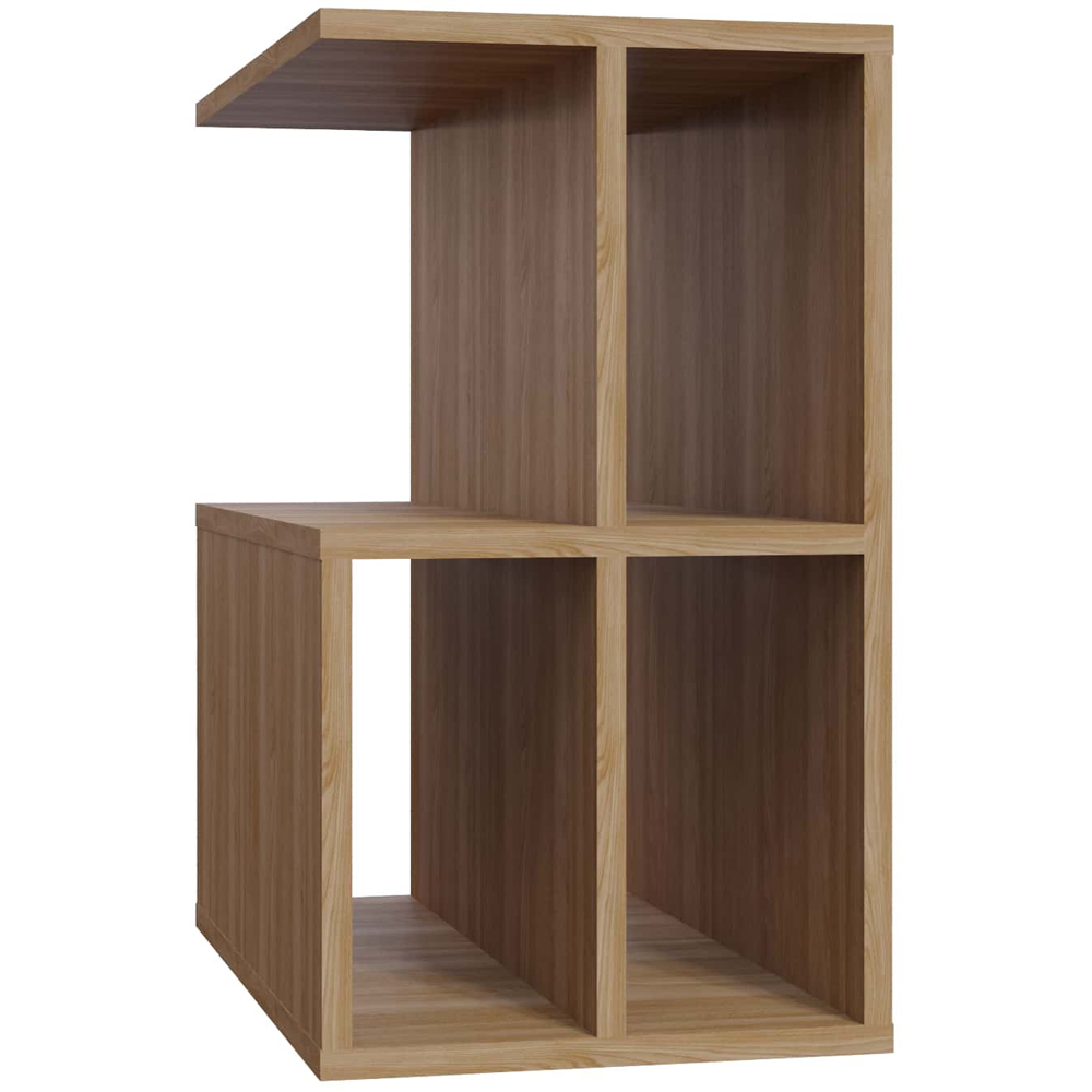 Decorotika Lauron 4 Shelf Oak Side Table Image 2