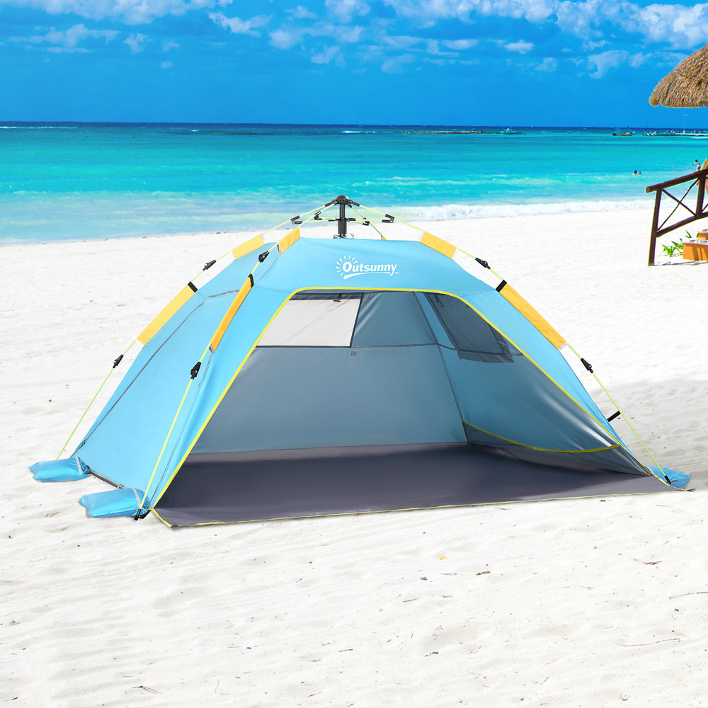 Outsunny 2 Man Pop Up Shaded Tent Blue Image 2