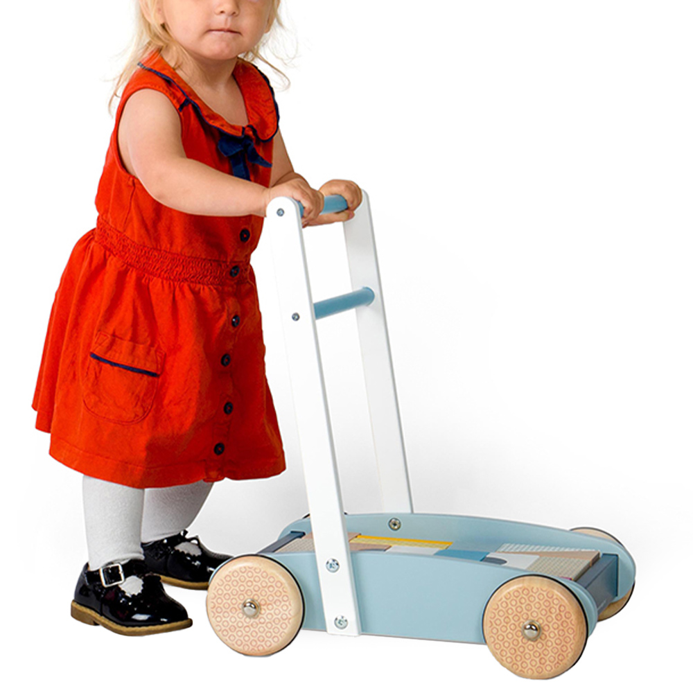Bigjigs Toys 25 Piece Wooden Baby Walker Multicolour Image 2