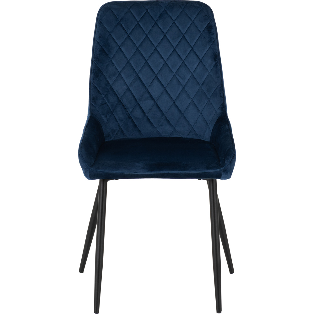 Seconique Avery Set of 2 Sapphire Blue Velvet Dining Chair Image 3
