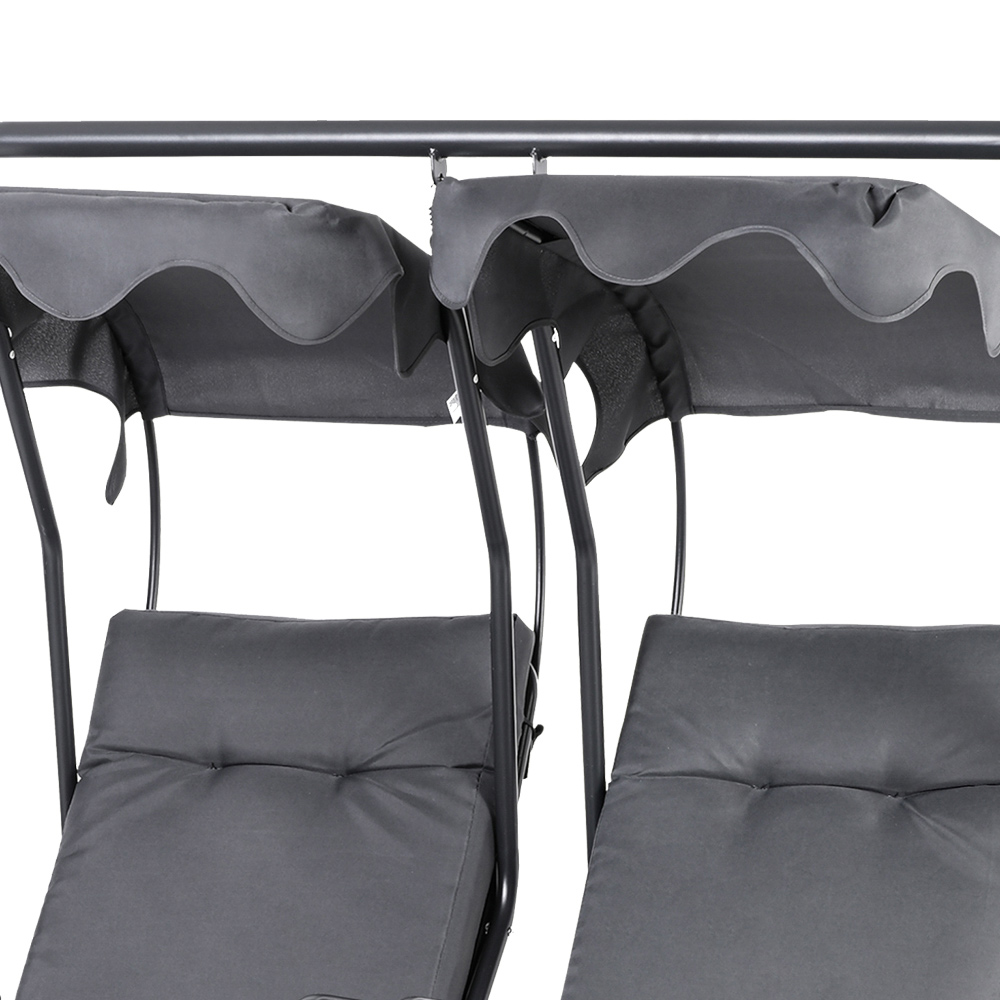 Outsunny 2 Seater Grey Canopy Swing Image 5