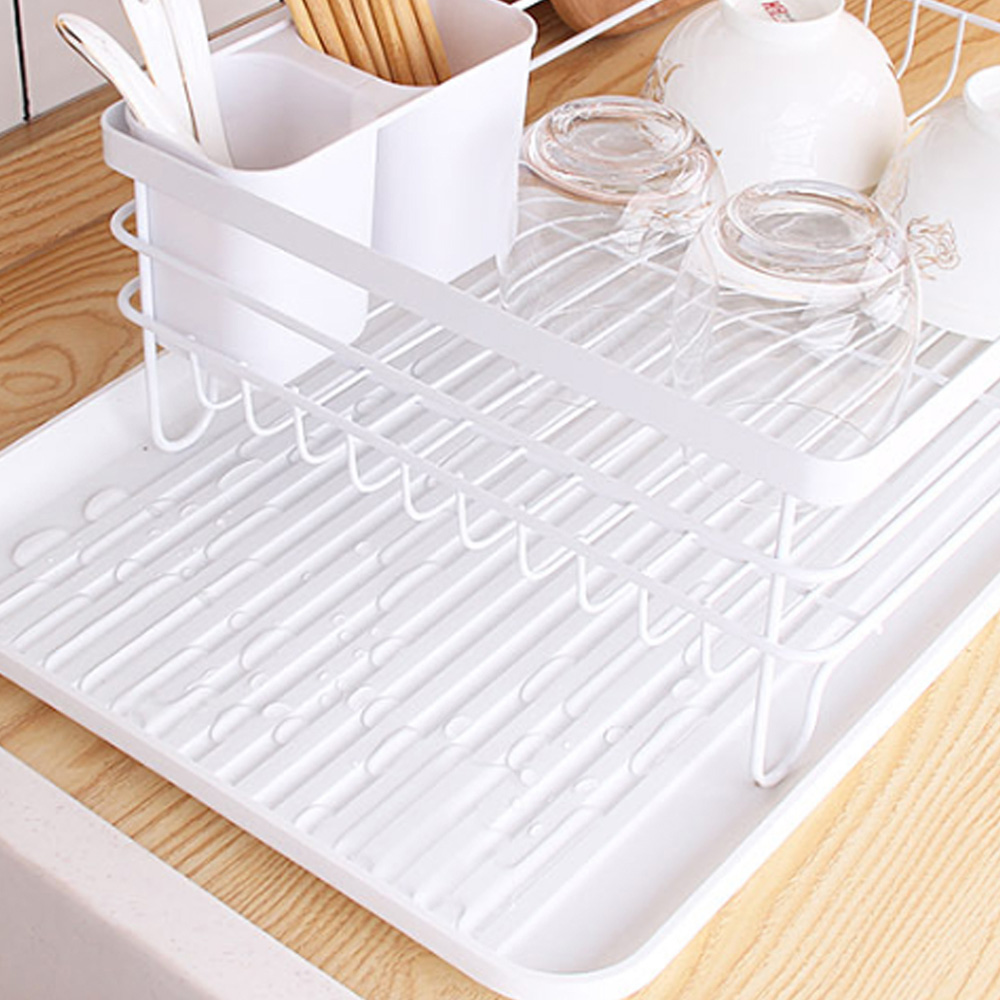 Living And Home WH0779 White Metal 2-Tier Dish Drainer Image 8