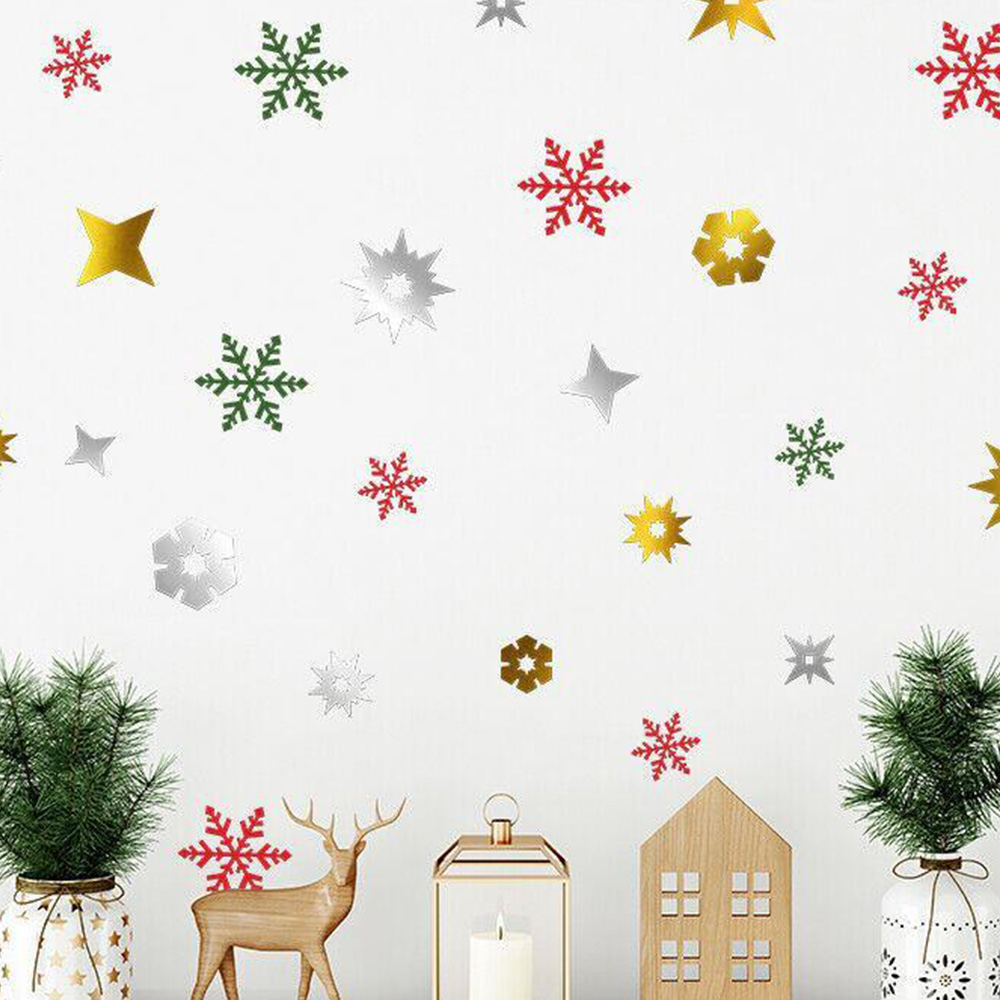 Walplus Magic Christmas Snowflakes Self Adhesive Window Stickers 142 Piece Image 1