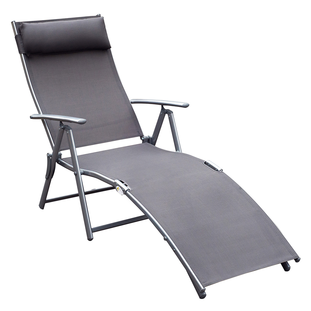 Outsunny Grey Sun Lounger Image 2