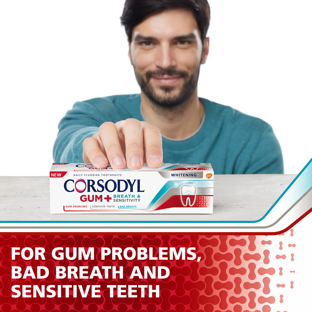 Corsodyl Gum Breath and Sensitivity Whitening Toothpaste 75ml Image 3