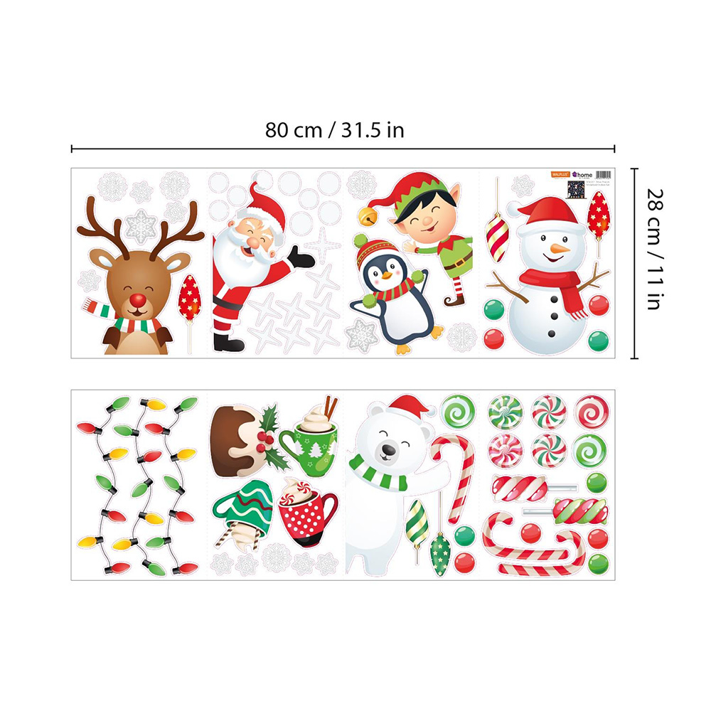 Walplus Halloween 64 Piece Xmas Friends Winterland Sticker Set Image 7
