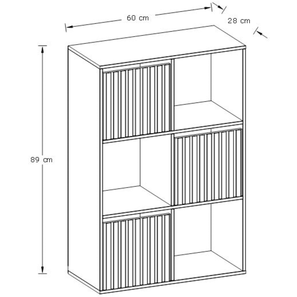 GFW Kube 3 Drawer 3 Shelf Black and Oak Storage Unit Image 7