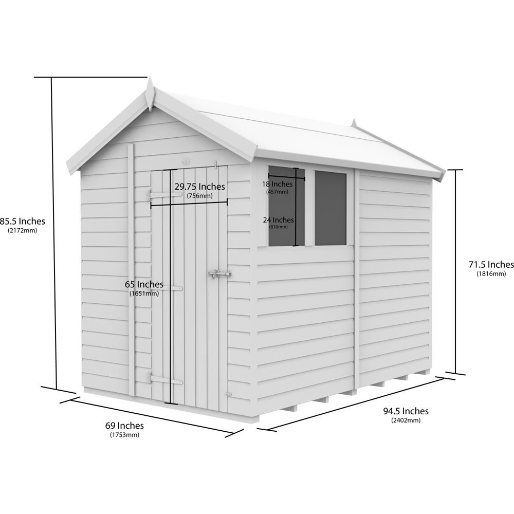 DIY Sheds 6 x 8ft Tongue and Groove Timber Apex Security Garden Shed Image 9