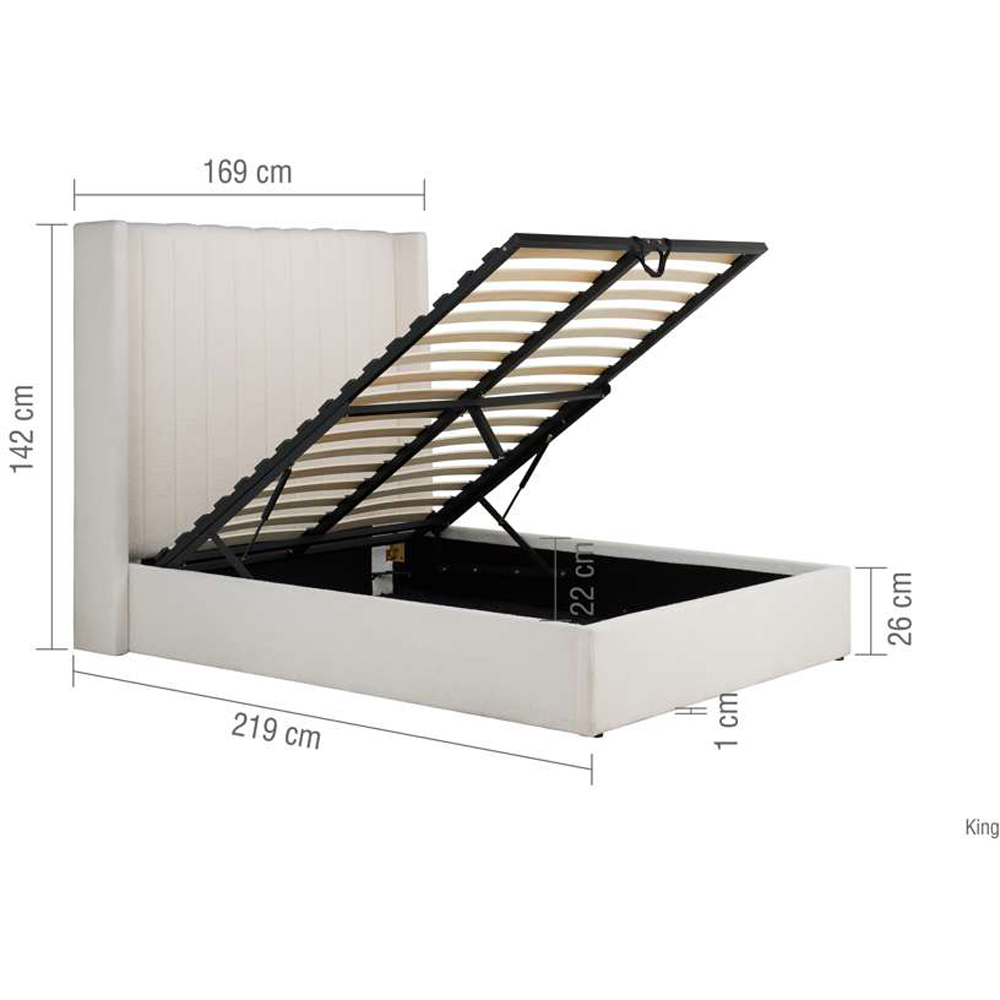 Birlea Maisey King Size White Boucle Ottoman Bed Image 9