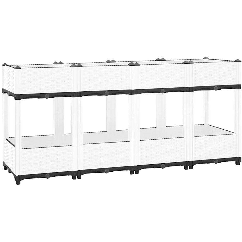 vidaXL Grey Polypropylene Raised Garden Bed 160 x 40 x 71cm Image 1