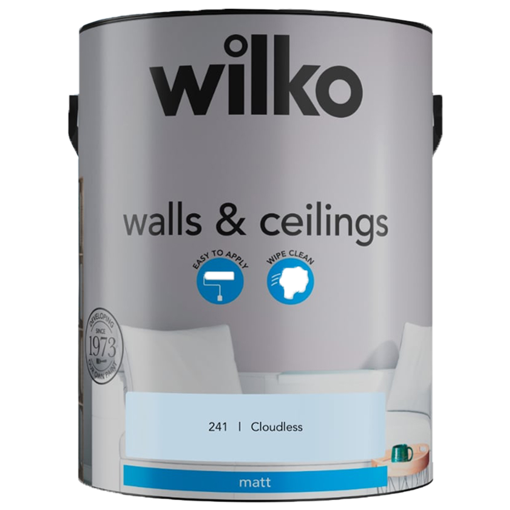 Wilko Walls & Ceilings Cloudless Matt Emulsion Paint 5L Image 2