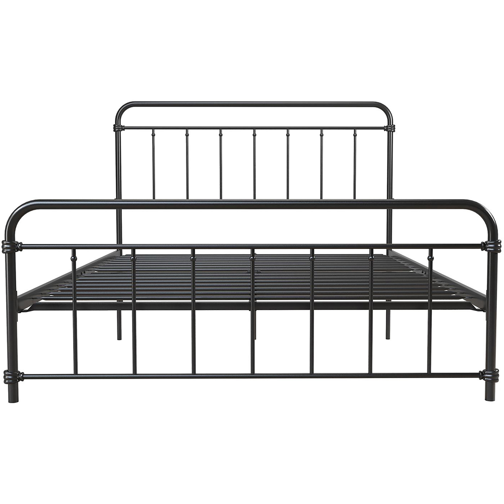 Dorel Wallace Double Black Metal Bed Frame with Headboard Image 2