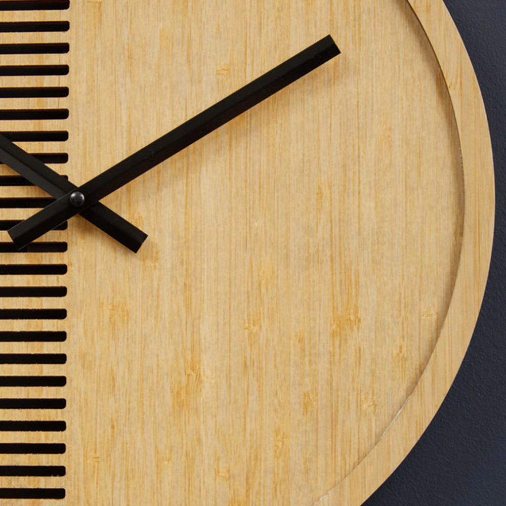 Premier Housewares Vitus Wooden Round Wall Clock 40cm Image 7