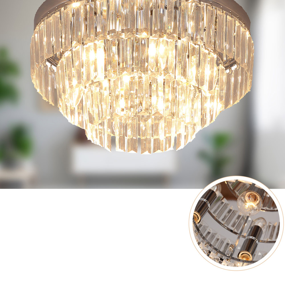 HOMCOM Round Crystal Ceiling Light Image 5