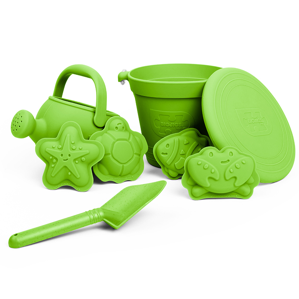 Bigjigs Toys Silicone Beach Set Meadow Green Image 1