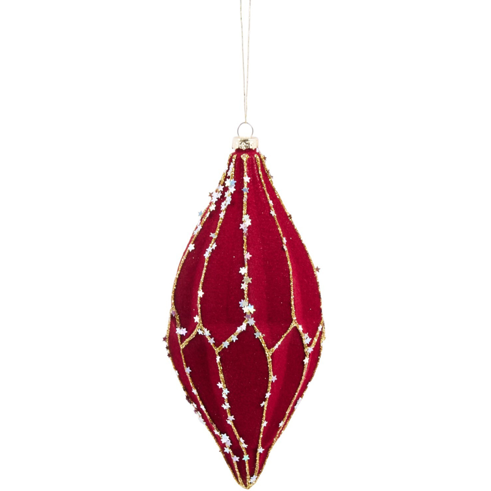 Pack of 35 Flocked Embellished Baubles Image 4