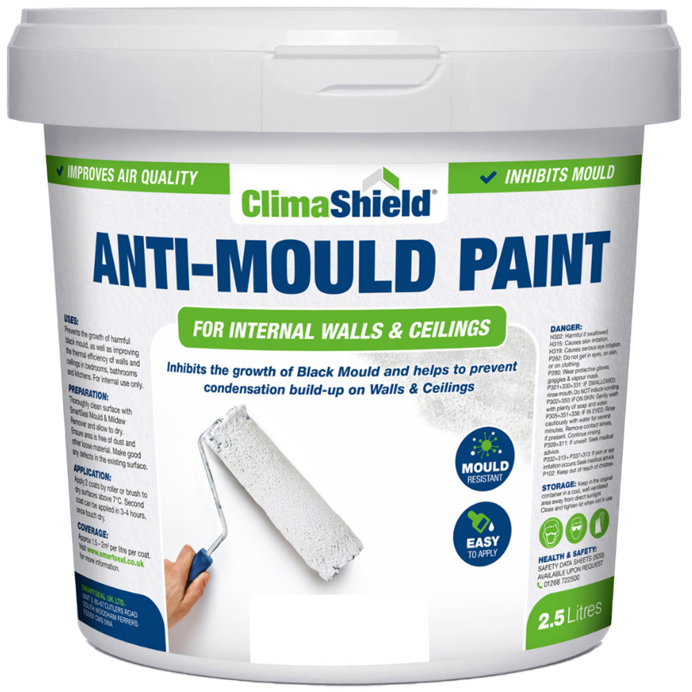 SmartSeal Brilliant White Anti Mould Paint 2.5L Image 2